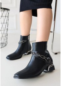 Resim Biçomi Roxani Siyah Cilt Topuklu Bot Çok Renkli 