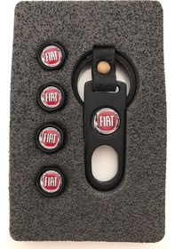 Resim Fiat Logolu Plastik Sibop Kapağı ve Anahtarlık Seti 4 Adet 