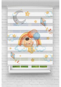 Resim Perdecizade Enxboy Sevimli Çocuk Dijital Baskılı Zebra Perde-cocuk Odası-stor Perde Renkli 