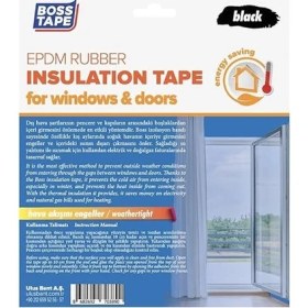 Resim Tape Epdm Kauçuk Pencere Kapı Izolasyon Bandı Siyah 5MMX15MMX5MT 