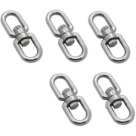 Resim 5'li Paslanmaz Fırdöndü. 6mm. Çapa Fırdöndüsü. 304 Kalite Krom 