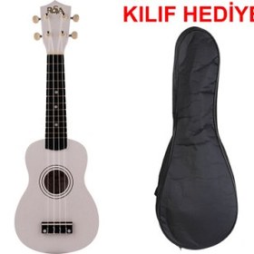 Resim Rosa RU002-WH Soprano Ukulele Beyaz (Kılıf Hediye) 