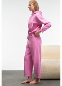 Resim Grimelange SELENE Kadın Kapüşonlu Kangru Cepli Regular Fit Pembe Sweatshirt 