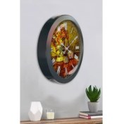 Resim Bahat Salon Ofis Duvar Saati Gri Metal Çerçeve 36 cm 
