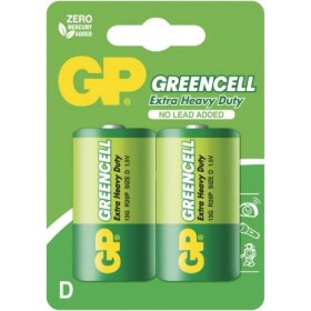 Resim SDT Group Gp Batteries GP13G Greencell R20P/1250/D Boy Kalın Pil, 1.5 Volt, 2'li Kart 