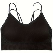 Resim 1 Adet Kadınlar İçin Yüksek Etkili Dikişsiz Yoga Sütyeni - Telsiz, Ayarlanabilir Çapraz Sırt Askıları, Çıkarılabilir Pedler, Spor Salonu, Ev ve Günlük Kıyafetler için Ultra Yumuşak Nefes Alabilen Kumaş - Seksi Rahat Spor Tasarım 