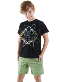 Resim Denokids Start Game Erkek Çocuk T-shirt Şort Takım Renkli Çok Renkli 