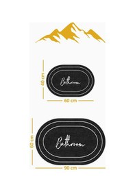 Resim Yıkanabilir Kaymaz Tabanlı Modern Desenli 2'li Banyo Paspas Takımı Obps0006 Renkli 