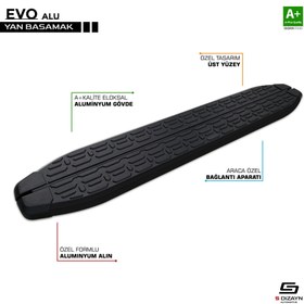 Resim S-Dizayn Dacia Jogger Evo Siyah Yan Basamak 213 Cm 2022 Üzeri 