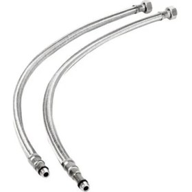 Resim Feyza Yapı Batarya Flex Hortum Paslanmaz Çelik 3/8-M10 Kısa Uç 2 Adet 