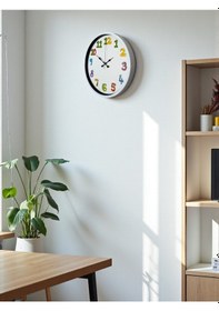 Resim 36 Cm Çocuk Odası Dekoratif Duvar Saati Açık 