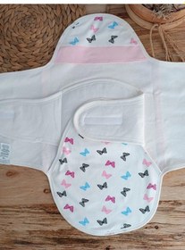 Resim Yenidoğan İlk Baharın Ceylanı Nakışlı Çıt Çıt Kapama Bebek Kundak Ekru ekru 