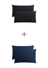 Resim Stella Flavo 4'lü Yastık Kılıfı 50x70+20 Cm Kapaklı Siyah Lacivert 