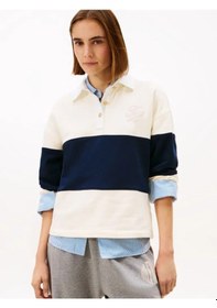 Resim Tommy Hilfiger Gold Btn Rugby Terry Swtsrt Kadın Bej Sweatshirt - Ww0ww49519 Bej 
