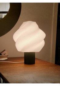 Resim 3dprototürk 27 Cm Modern Burgu Tasarım Abajur Şık Gece Lambası Ve Masa Aydınlatma Beyaz 
