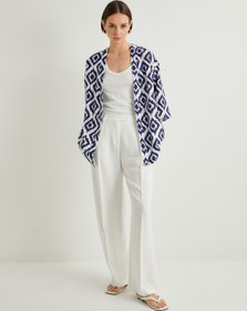 Resim Oversize Kimono Geniş Kollu Viskon Keten Karışımlı 