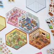 Resim 3D Karikatür Hayvan Stickerları - Scrapbooking, Tebrik Kartları, Su Şişeleri ve Daha Fazlası için PET Kendinden Yapışkanlı Etiketler - Işıltılı Bitiş, Tek Kullanımlık Süslemeler 