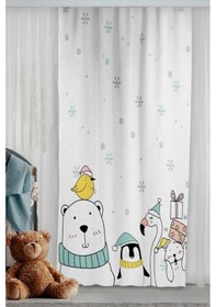 Resim Sevimli Hayvanlar Çift Kanatlı Çocuk Odası Fon Perde 