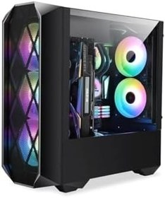 Resim Lunatic Orkinos Mesh Panel Dikey Ekran Kartı Takılabilen 4 Full RGB Fanlı ATX Bilgisayar Kasası 