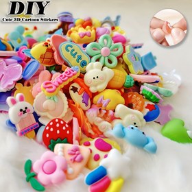 Resim 10/20 adet Sevimli Karikatür 3D Yumuşak Kauçuk Stickerlar, 3D Komik DIY Stickerlar, Su Şişesi, Telefon Kılıfı, Buzdolabı, DIY Dekorasyonlar için 