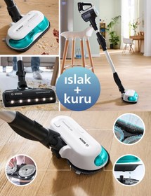 Resim Bosch Çift BataryalıIslak & Kuru Temizlik, Güçlü Emiş,Hafif Tasarım ve Uzun Pil Ömrü 