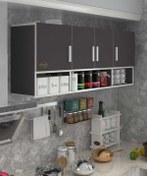 Resim Kenzlife Hazır Mutfak Konsta Gri 060*150*22 Mutfak Banyo Dolabı Kapaklı Raflı 