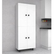 Resim Home Gallery 4 Bölmeli 4 Kapaklı Çok Amaçlı Ofis/Kiler/Banyo/Mutfak Dolabı 60 cm 1.Sınıf Mdf Parlak Beyaz 