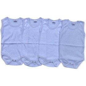 Resim Salar Ticaret Salarticaret Bebek Basic Ribana Bisiklet Yaka 4Lü Atlet Body -Beyaz 