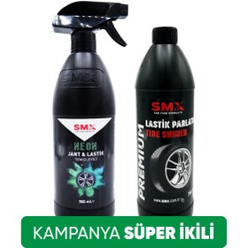 Resim SMX Neon Jant & Lastik Temizleyici 750 Ml. Lastik Parlatıcı 750 ml Lastik Süngeri 