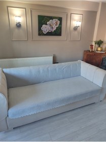 Resim Koltuk Örtüsü Kaymaz 170x210 Gofreli Açık Gri 