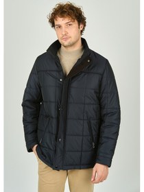 Resim Daynax Erkek İçi Kürklü Dik Yaka Fermuar Ve Çıtçıt Kapamalı Mont Kaban 4000 Lacivert Lacivert 