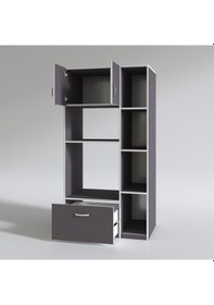 Resim Kenzlife fırın dolabı makbule gri 180*90*56 mutfak çekmeceli ayaklı banyo kiler ofis 