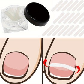 Resim Kutulu tırnak bakım seti ve yamalar, ayak parmakları için uygun. İçe doğru uzayan tırnaklar için ayağınızı koruma ve tırnak yerleştirme araçları. Tırnak bakımı, hediye 