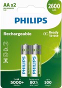 Resim Philips R6B2A260/10 AA 2600 Mah Şarj Edilebilir Kalem Pil 2'li 