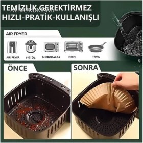 Resim Esmo Home Mithra Life 50'li Hava Fritözü Pişirme Kağıdı Kalıbı Yağ Geçirmez Tek Kullanımlık MIT1170 