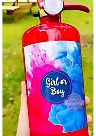 Resim Cinsiyet Tüpü Gender Reveal Partisi Tüpü Mavi Renk Bebek Cinsiyet Belirleme Partisi Mavi Yangın Tüpü 