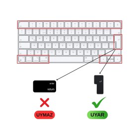 Resim Hype Store Magic Keyboard 3 ile Uyumlu Klavye Koruyucu A2449 A2450 A3118 A3203, Touch Id Uyumlu, Silikon 0.3 mm 
