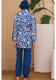 Resim Hmm Swimwear Paraşüt Tam Kapalı Tesettür Mayo 2924-191 Lacivert 