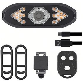 Resim Usb Bisiklet Işığı Arka Işık Bisiklet Arka Lambası Bisiklet Sinyal Lambası Korna İle Bisiklet Aksesuarları Arka Işık Uzaktan Kumanda Siyah 