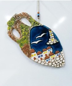 Resim Seramik Küp Ev Dekoratif El İşi Duvar Süsü Büyük Boy Nazarlık 