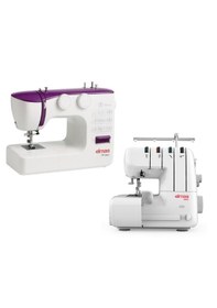 Resim Elmas Tr360 Mor Dikiş Makinesi Ve 328 Ev Tipi 4 İplik Overlok Makinesi Mor 