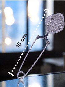 Resim Çelik Çay Demleme Süzgeci Maşalı Pudra Şekeri Kakao Un Eleği 