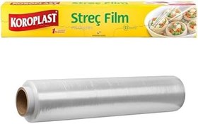 Resim Koroplast Streç Film 33 metre, Şeffaf Gıda Saklama Streci BPA İçermez, Koku Hapsi, Kapak Görevi Gören Pratik Kullanım, Taze Kahvaltılık, Yemek, Meyve ve Sebze Saklama için Kullan At Streç Film 33 mt 