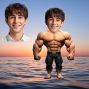 Resim Kişiye Özel Fotoğraflı Komik Erkek Vücut Yastığı - %100 Polyester Dolgulu, Sadece Elde Yıkama, Aile ve Arkadaşlar için Karikatür Tarzı Hediye, Çiftler İçin Eşsiz Ev Dekoru, Fermuarlı Kapatma 