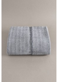 Resim Twin Battaniye Soft Pamuklu Tek Kişilik Battaniye Antrasit Krem 150 X 200 5018a Krem 