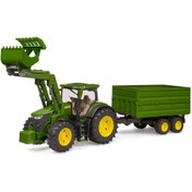 Resim NW NessiWorld Nessiworld Bruder John Deere 7R 350 Kepçeli Traktör Ve Römork BR03155 