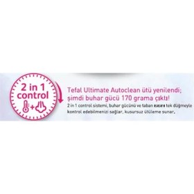 Resim Tefal Ultimate AUTOCLEAN-300 2600 Watt Buharlı Ütü (170 g/dk) FV-9530 