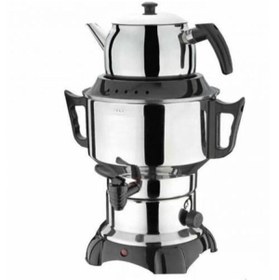 Resim DEKORANLA Bej Ev Tipi 4,5lt Semaver, Sıcak ve pratik içecek hazırlama keyfi 