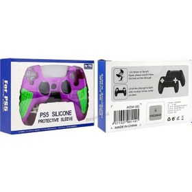 Resim Topshop1 Playstation 5 Kumanda Silikon Kılıf 2 Adet Mor Kapak Ve Dokunmatik Koruma 