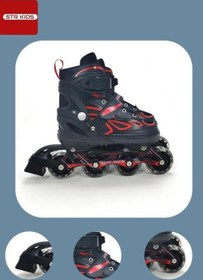 Resim Kırmızı Silikon Tekerli Ayarlanabilir Işıklı Paten S 31-34 HP7128 